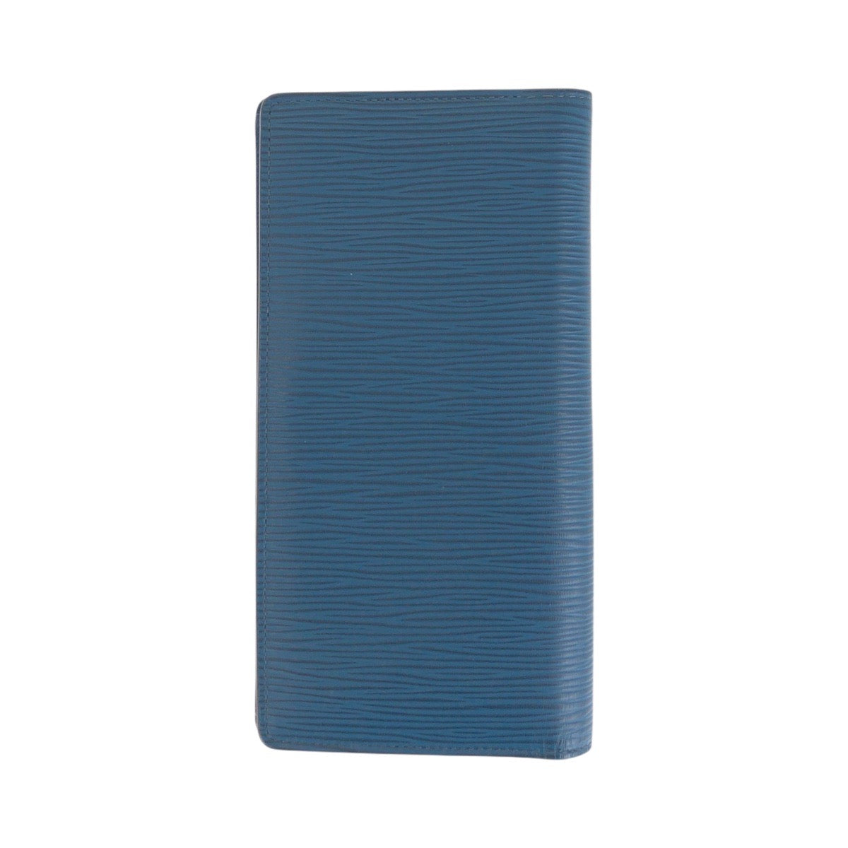 LOUIS VUITTON Long Wallet Purse M60616 leather blue Long Wallet Purse Epi Portefeuille Braza mens Used Authentic