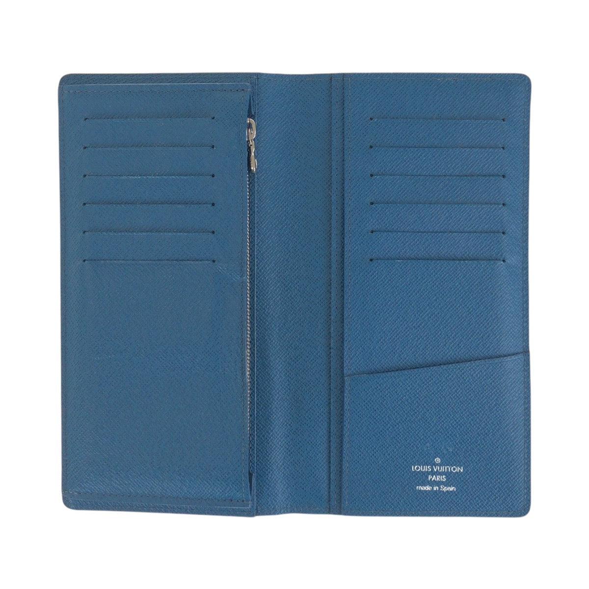LOUIS VUITTON Long Wallet Purse M60616 leather blue Long Wallet Purse Epi Portefeuille Braza mens Used Authentic
