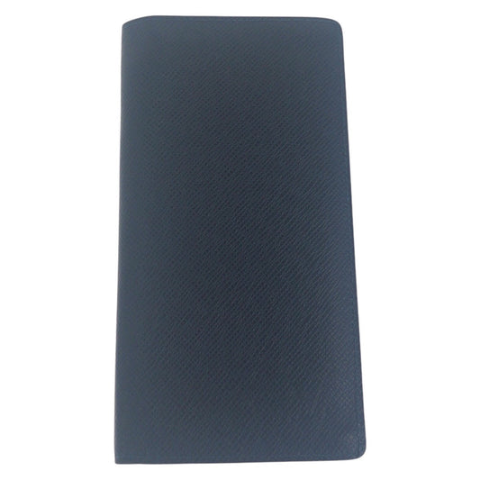 LOUIS VUITTON Long Wallet Purse M30501 leather Navy SilverMetal Long Wallet Purse Taiga Portefeuille Braza mens Used Authentic