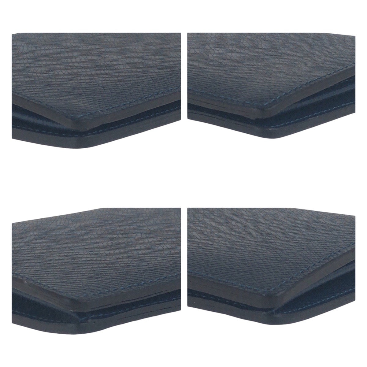 LOUIS VUITTON Long Wallet Purse M30501 leather Navy SilverMetal Long Wallet Purse Taiga Portefeuille Braza mens Used Authentic