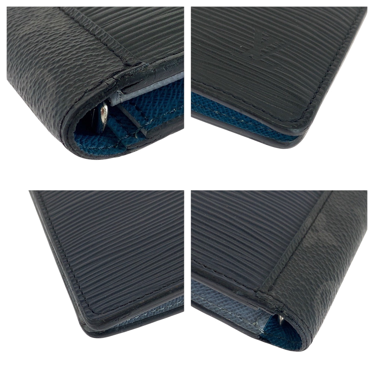 LOUIS VUITTON Long Wallet Purse M67728 Epi Leather , PVC Black Black Gray SilverMetal Long Wallet Purse Monogram Eclipse Epi Portefeuille Braza mens Used Authentic