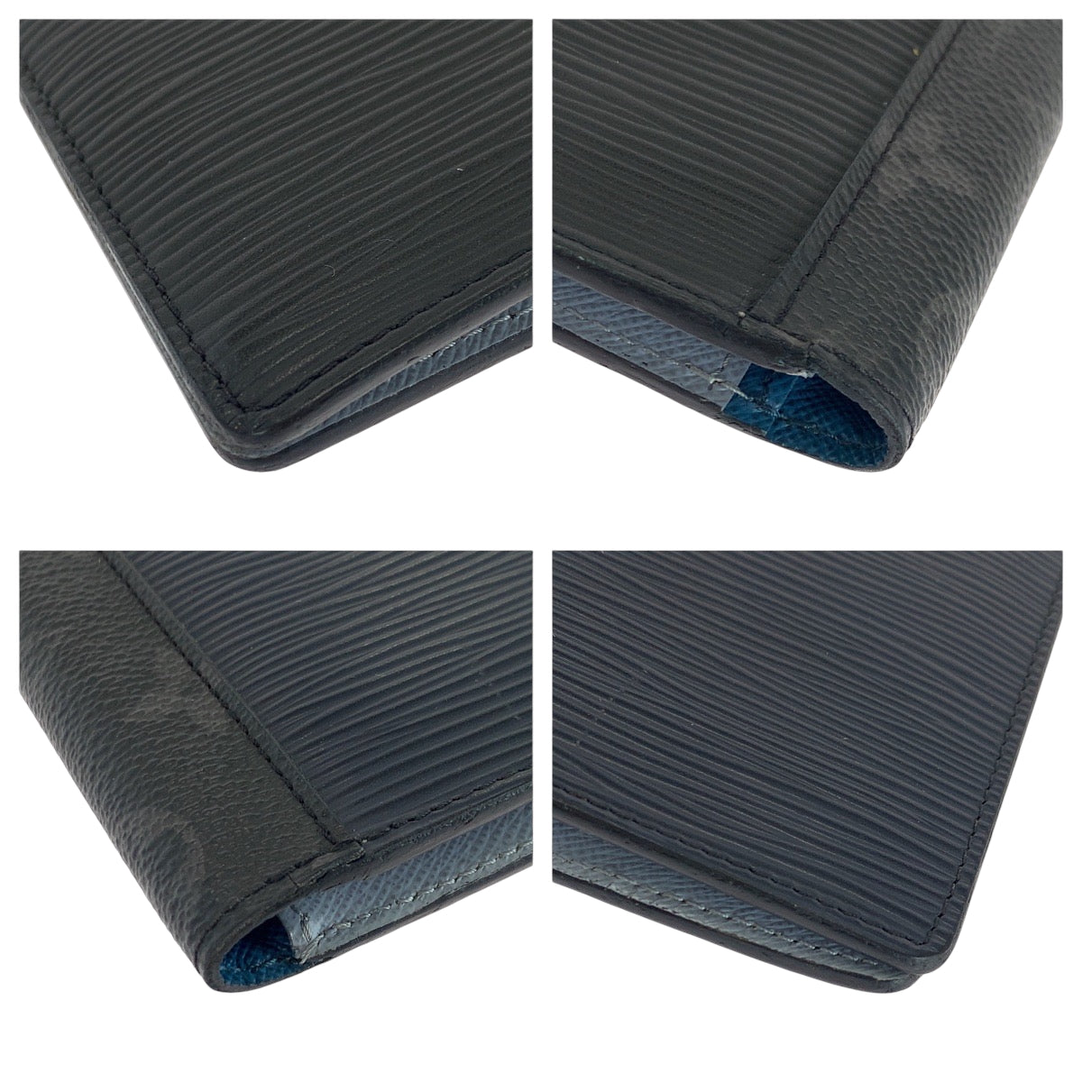 LOUIS VUITTON Long Wallet Purse M67728 Epi Leather , PVC Black Black Gray SilverMetal Long Wallet Purse Monogram Eclipse Epi Portefeuille Braza mens Used Authentic