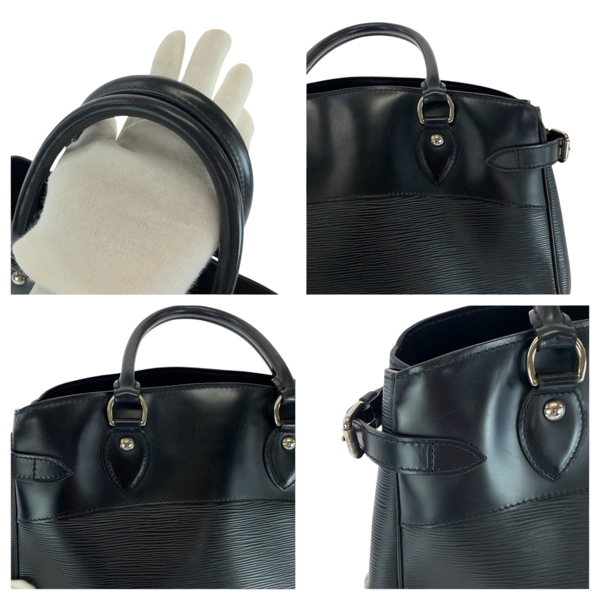 LOUIS VUITTON Handbag M59262 Epi Leather Black SilverMetal Epi Passy PM