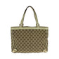 GUCCI Tote Bag 170004 GG canvas Beige Ivory Gold Metal Tote Bag handbag Women Used Authentic