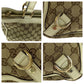 GUCCI Tote Bag 170004 GG canvas Beige Ivory Gold Metal Tote Bag handbag Women Used Authentic