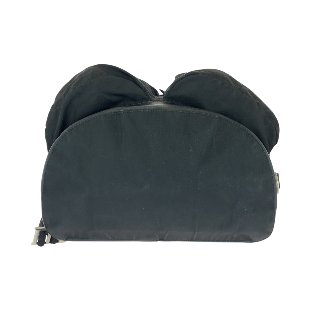 PRADA Backpack V164 Nylon Black SilverMetal Backpack Backpack Test Triangle With logo Women Used Authentic