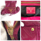 PRADA Tote Bag leather Pink Gold Metal Triangle With logo