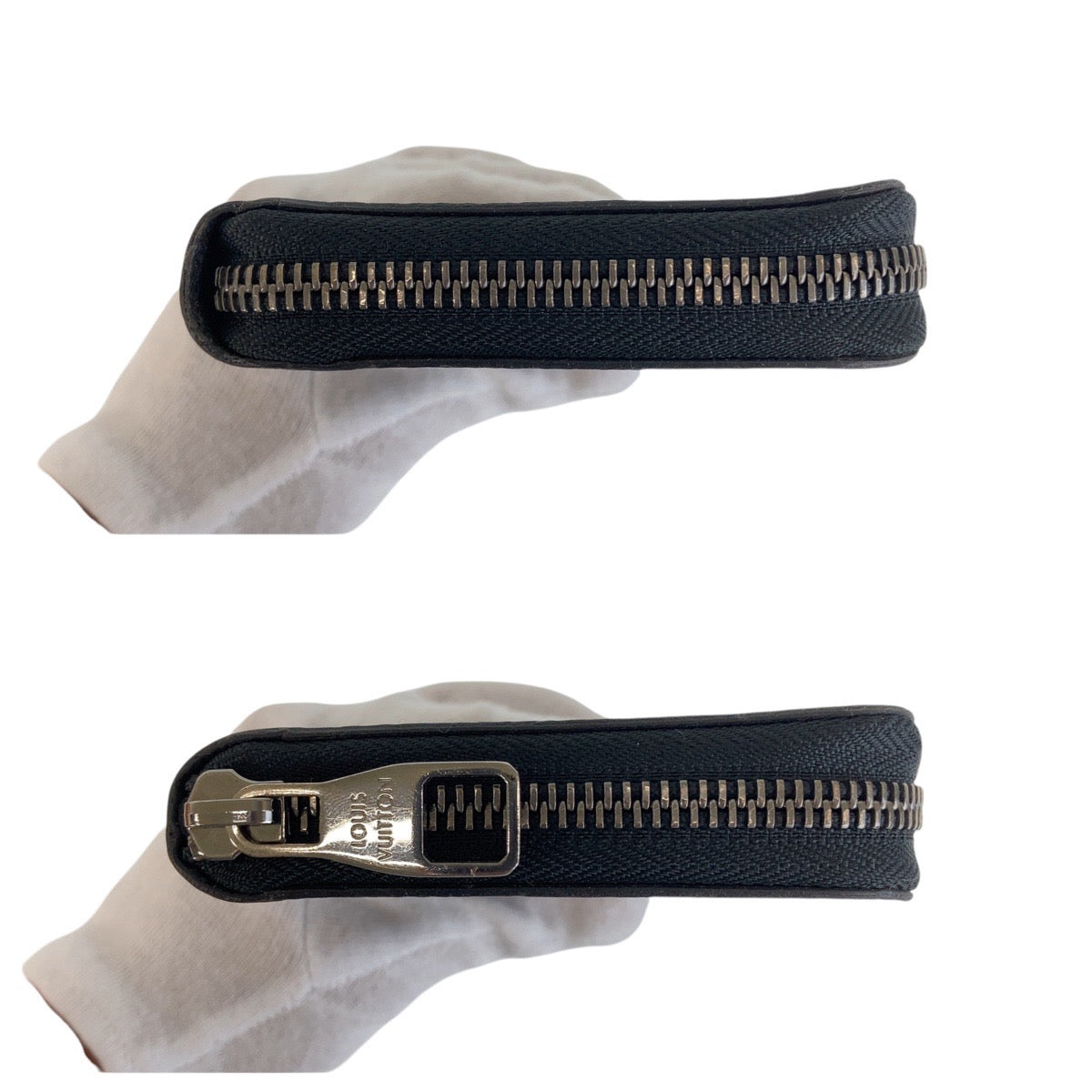 LOUIS VUITTON Long Wallet Purse M62295 PVC Black SilverMetal Long Wallet Purse Zip Around Monogram Eclipse Zippy Wallet Vertical mens Used Authentic