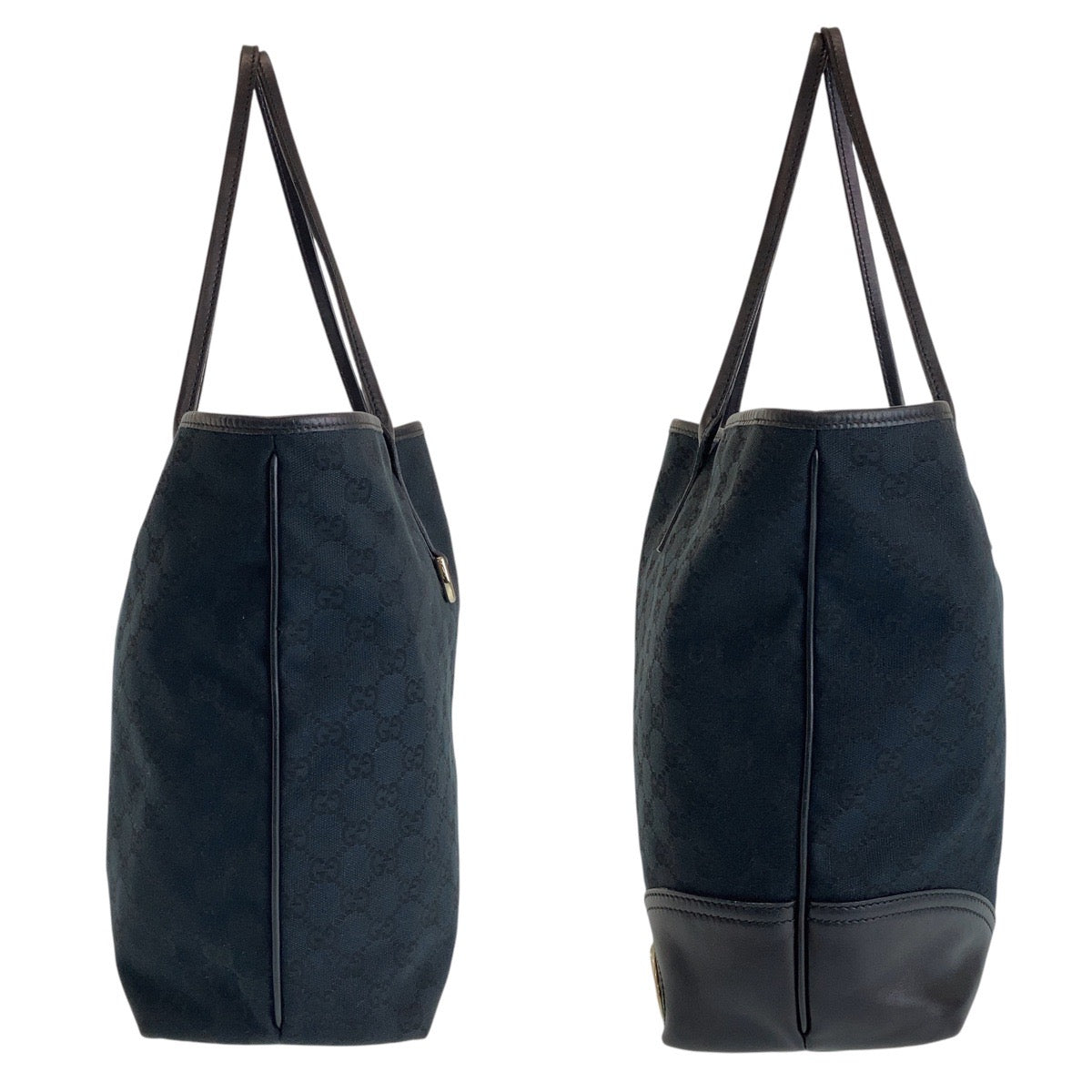 GUCCI Tote Bag 169945 GG canvas, leather black Tote Bag Shoulder Bag Newbrit Women Used Authentic