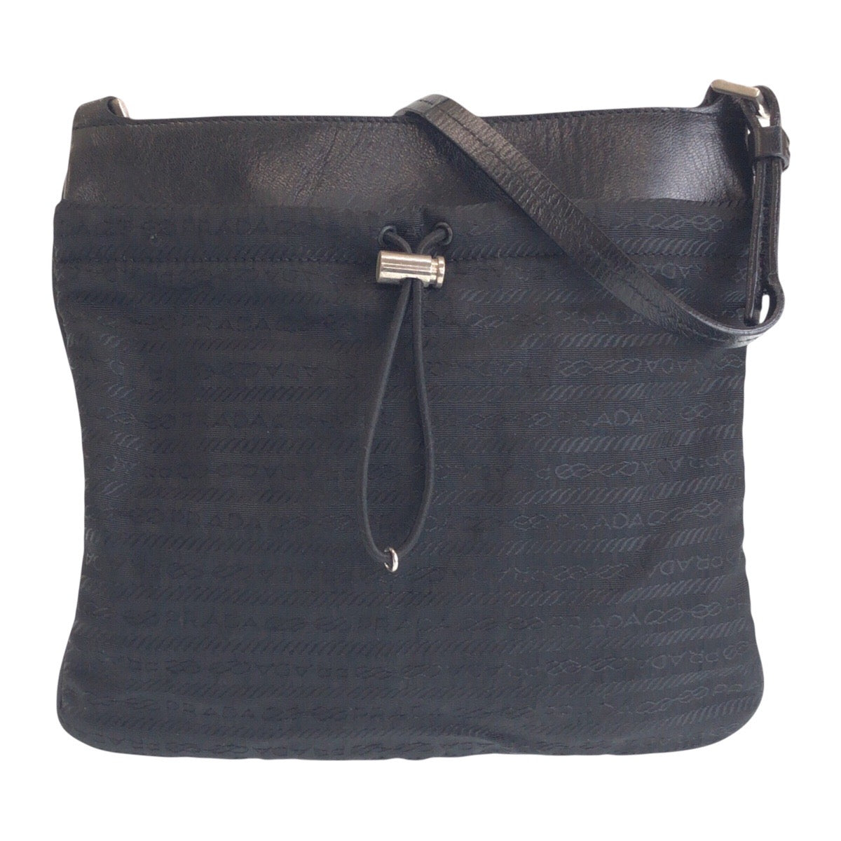 PRADA Shoulder Bag Nylon, Leather black Shoulder Bag pochette Women Used Authentic