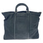 PRADA Tote Bag Nylon Black SilverMetal Tote Bag Shoulder Bag 2WAY Test Triangle With logo mens Used Authentic