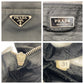 PRADA Tote Bag Nylon Black SilverMetal Tote Bag Shoulder Bag 2WAY Test Triangle With logo mens Used Authentic