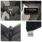 PRADA Handbag leather khaki Saffiano Camouflage Triangle With logo Women Used Authentic