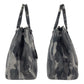 PRADA Handbag leather khaki Saffiano Camouflage Triangle With logo Women Used Authentic