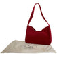 PRADA Shoulder Bag Satin Red Silver Metal Triangle With logo