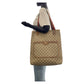 GUCCI Tote Bag 39 02 003 GG Supreme Canvas Brown Old Gucci Shelly Line Interlocking