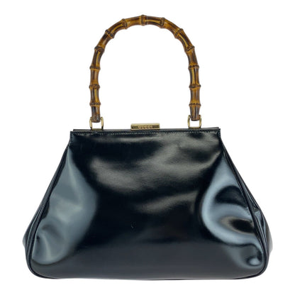 GUCCI Handbag 000 2046 0296 leather black Handbag Shoulder Bag Bamboo Women Used Authentic