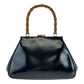 GUCCI Handbag 000 2046 0296 leather black Handbag Shoulder Bag Bamboo Women Used Authentic