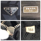 PRADA Tote Bag Canvas, Leather Grey Black SilverMetal Tote Bag Shoulder Bag 2way Triangle With logo Women Used Authentic