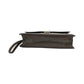 PRADA Clutch bag leather Brown Silver Metal Clutch bag business bag Safiano Triangle With logo mens Used Authentic
