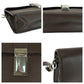 PRADA Clutch bag leather Brown Silver Metal Clutch bag business bag Safiano Triangle With logo mens Used Authentic