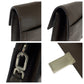 PRADA Clutch bag leather Brown Silver Metal Clutch bag business bag Safiano Triangle With logo mens Used Authentic