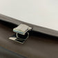 PRADA Clutch bag leather Brown Silver Metal Clutch bag business bag Safiano Triangle With logo mens Used Authentic