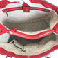 GUCCI Tote Bag 282317 leather Red Tote Bag handbag Bamboo Women Used Authentic
