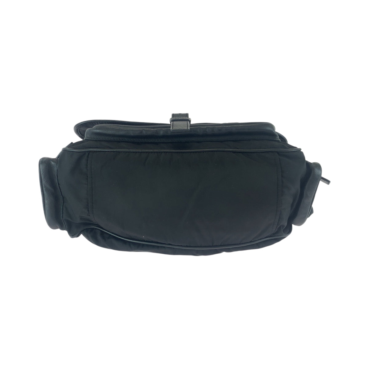 PRADA Shoulder Bag Nylon Black SilverMetal Shoulder Bag Messenger bag Test Triangle With logo mens Used Authentic