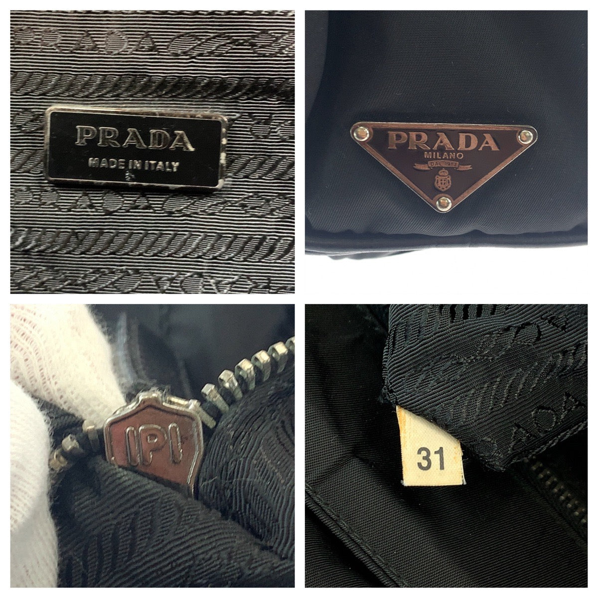 PRADA Shoulder Bag Nylon Black SilverMetal Shoulder Bag Messenger bag Test Triangle With logo mens Used Authentic
