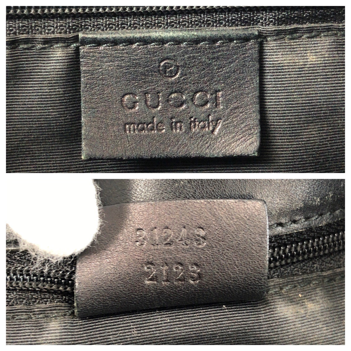 GUCCI Tote Bag 31243 GG canvas, leather Black black Tote Bag Shoulder Bag Women Used Authentic