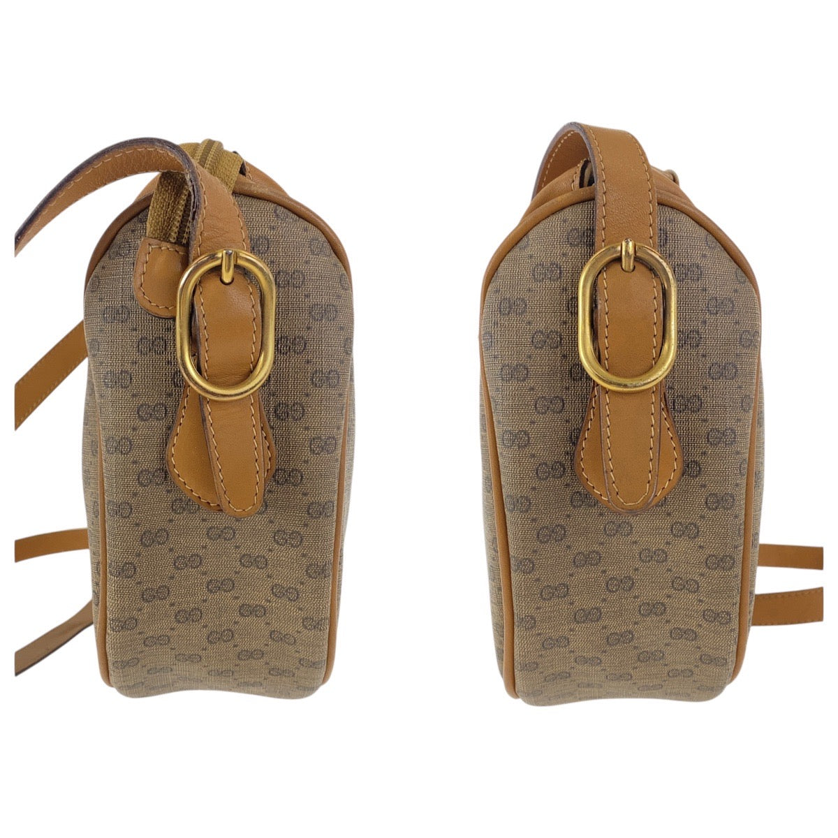 GUCCI Shoulder Bag 001 115 4001 GG Supreme canvas, leather Brown Gold Metal Shoulder Bag pochette Old Gucci Micro GG Women Used Authentic