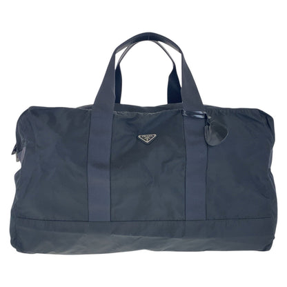 PRADA Boston Duffel bag Nylon Black SilverMetal Boston Duffel bag unisex Test Triangle With logo Women(Unisex) Used Authentic
