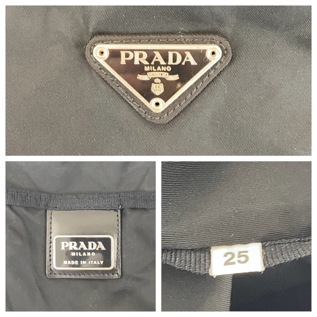 PRADA Boston Duffel bag Nylon Black SilverMetal Boston Duffel bag unisex Test Triangle With logo Women(Unisex) Used Authentic