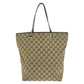 GUCCI Tote Bag 31243 GG canvas, leather Beige Brown Gold Metal Tote Bag Shoulder Bag Women Used Authentic