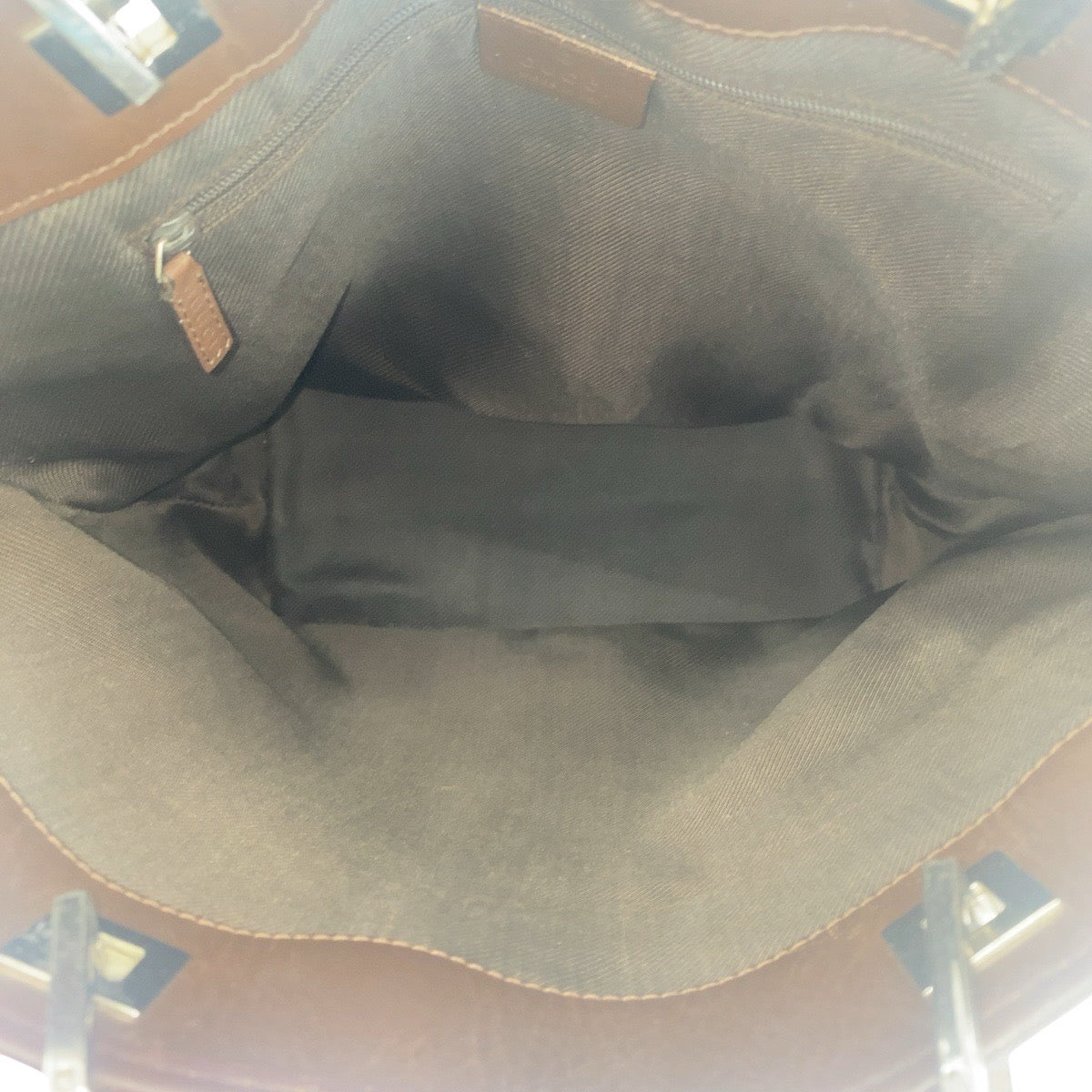 GUCCI Tote Bag 31243 GG canvas, leather Beige Brown Gold Metal Tote Bag Shoulder Bag Women Used Authentic