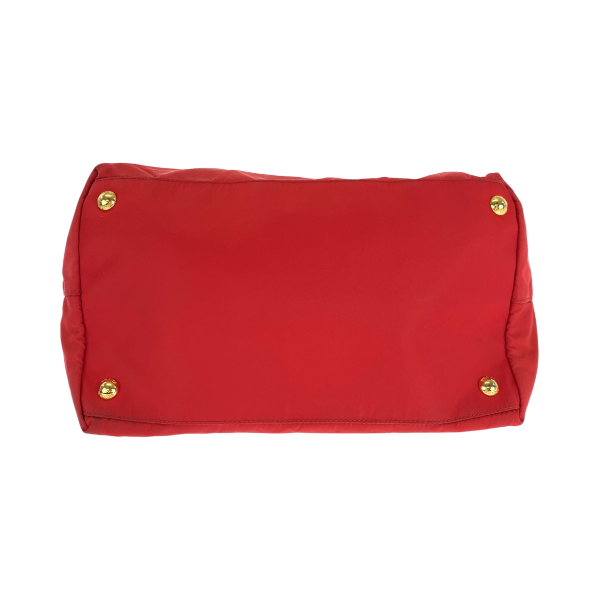 PRADA Tote Bag BN2106 Nylon Red Gold Metal Tote Bag handbag Test Triangle With logo Women Used Authentic