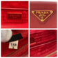 PRADA Tote Bag BN2106 Nylon Red Gold Metal Tote Bag handbag Test Triangle With logo Women Used Authentic