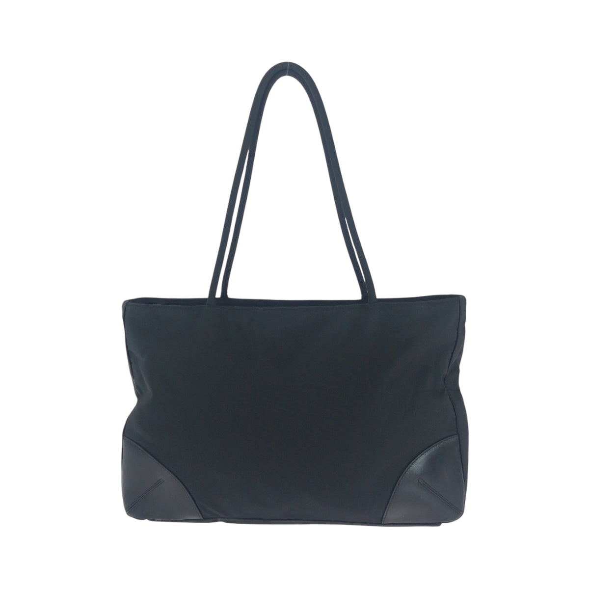 PRADA Tote Bag BN0686 Nylon Black SilverMetal Tote Bag Shoulder Bag Test Triangle With logo Women Used Authentic
