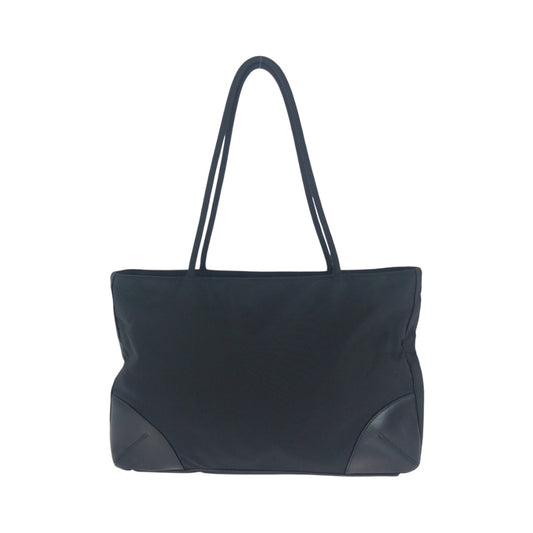 PRADA Tote Bag BN0686 Nylon Black SilverMetal Tote Bag Shoulder Bag Test Triangle With logo Women Used Authentic