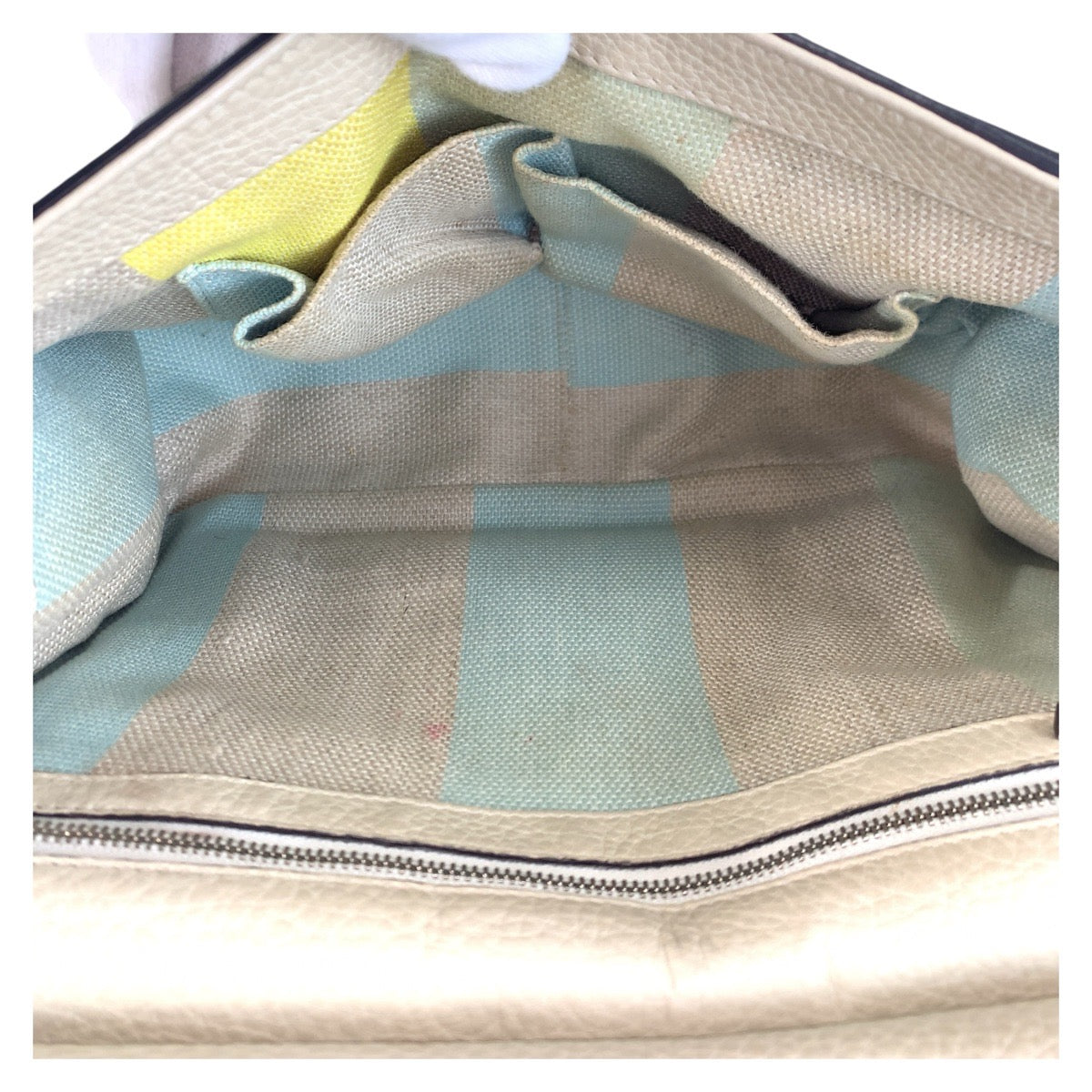 GUCCI Shoulder Bag 370826 leather Ivory SilverMetal Shoulder Bag Messenger bag Bamboo Daily Flap Women Used Authentic