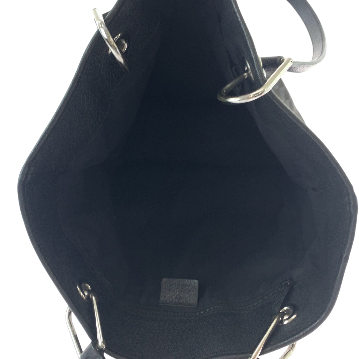 GUCCI Tote Bag 120836 GG canvas Black SilverMetal Tote Bag Shoulder Bag Women Used Authentic