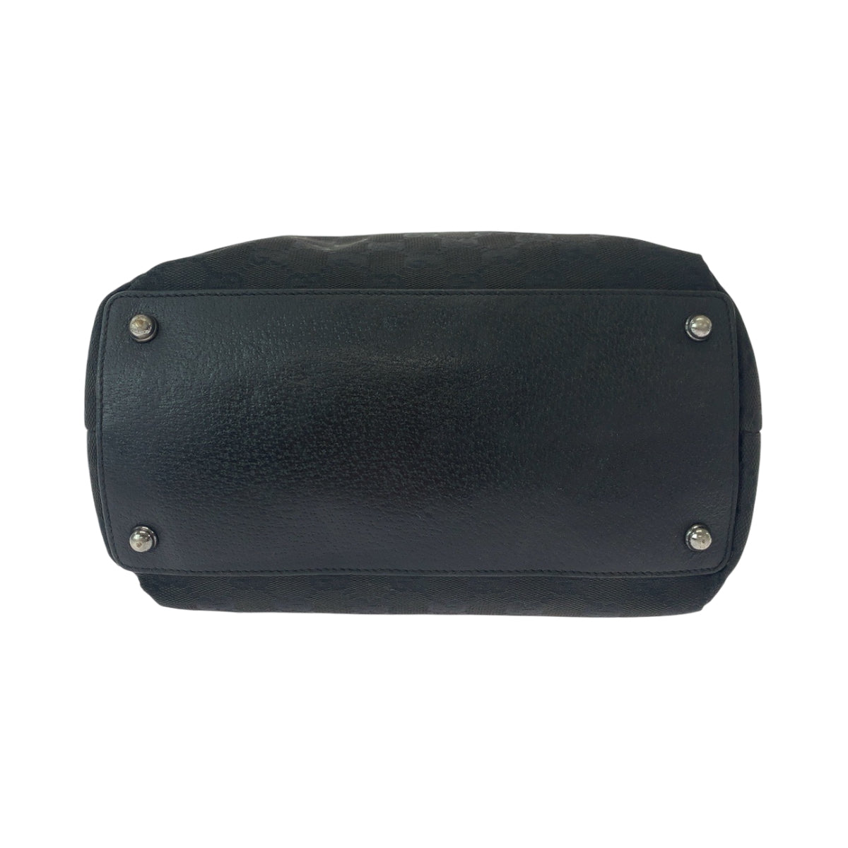 GUCCI Tote Bag 120836 GG canvas Black SilverMetal Tote Bag Shoulder Bag Women Used Authentic