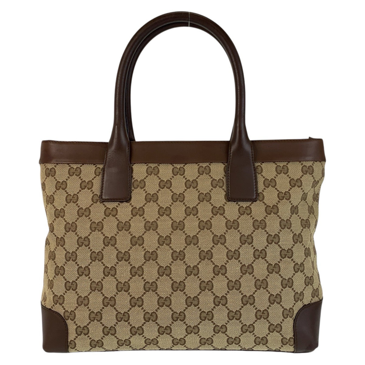 GUCCI Tote Bag 002 1119 GG canvas Beige Brown Gold Metal
