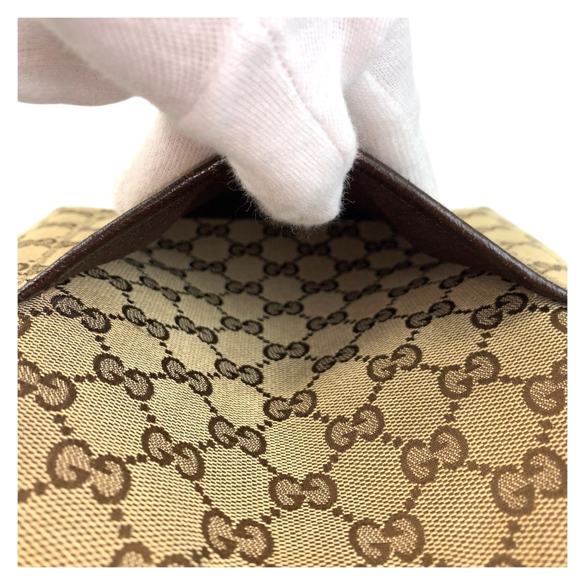 GUCCI Shoulder Bag 122793 GG canvas, leather Beige brown Shoulder Bag pochette Women(Unisex) Used Authentic
