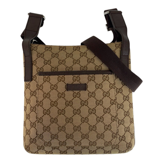 GUCCI Shoulder Bag 122793 GG canvas, leather Beige brown Shoulder Bag pochette Women(Unisex) Used Authentic
