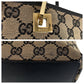 GUCCI Tote Bag 002 1098 GG canvas, leather Beige Black Gold Metal Tote Bag Shoulder Bag Women Used Authentic
