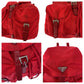 PRADA Backpack Nylon Red Silver Metal Backpack Backpack Test Triangle With logo Women Used Authentic