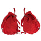 PRADA Backpack Nylon Red Silver Metal Backpack Backpack Test Triangle With logo Women Used Authentic