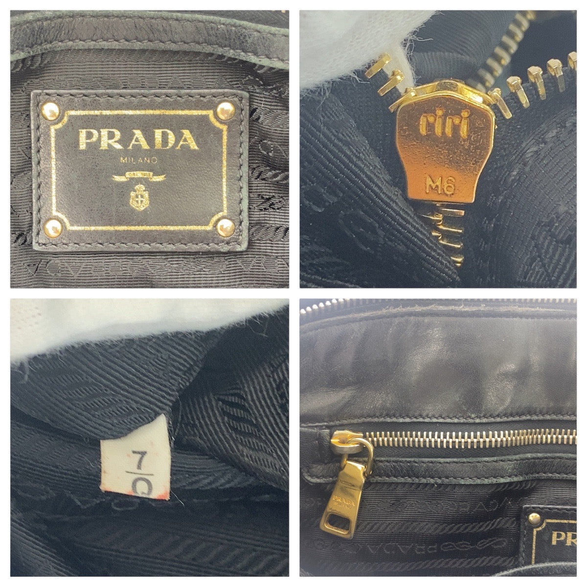 PRADA Shoulder Bag Nylon, Leather Black GoldMetal Shoulder Bag handbag Test Ruched Women Used Authentic